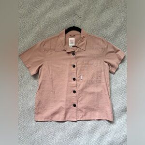 Topo Designs light pink button up dirt shirt